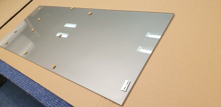 Glazen keukenwand RAL9006 grijs metallic