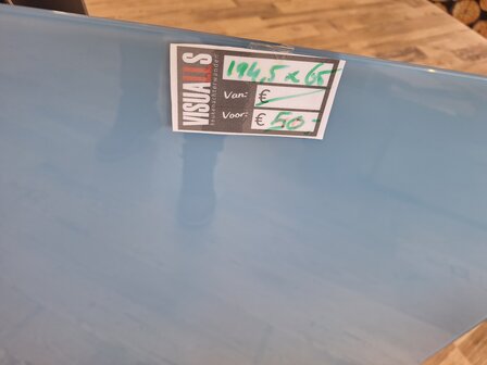 Glazen keukenwand kleur RAL5024 Pastelblauw