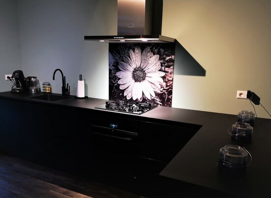 Premium-butler uitvoering Visuall P238 Black & White Flower