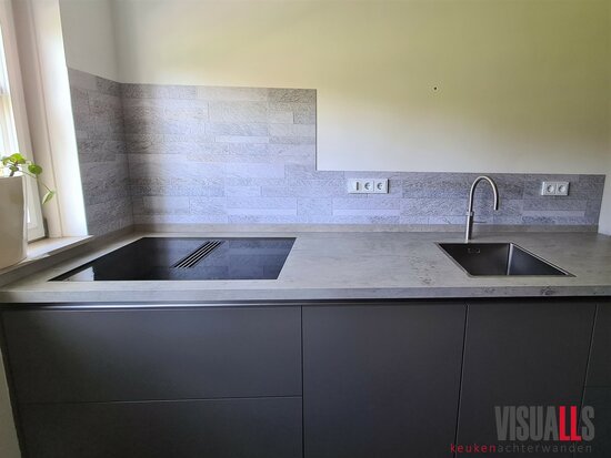 Premium-mat uitvoering Visuall P566 Gray tiles