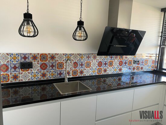 Premium-glas uitvoering Visuall P337 Mexicaanse talavera tegel