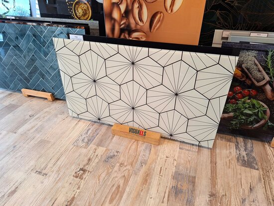 In onze showroom; Premium-glas uitvoering P635 Hexagon