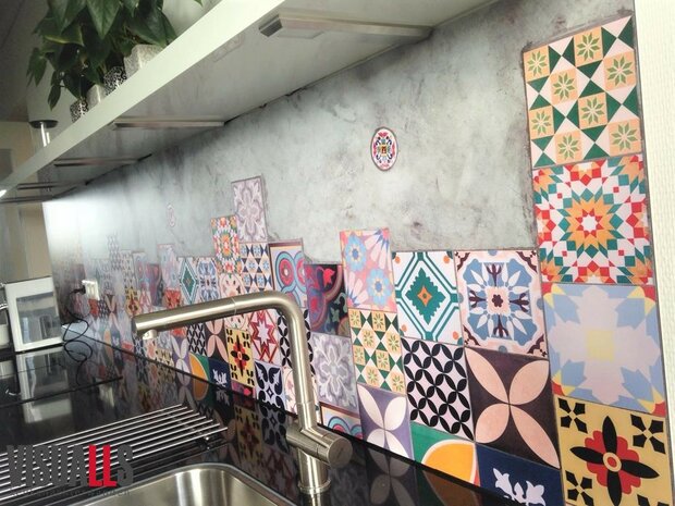 Premium-mat uitvoering Visuall P284 Tiles on concrete