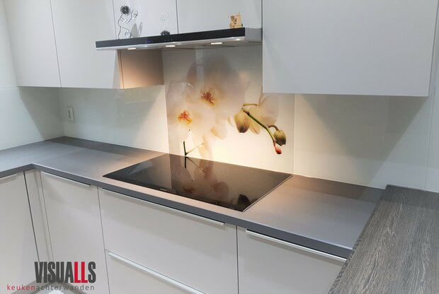 Premium-glas uitvoering Visuall P144 Orchidee op basic white