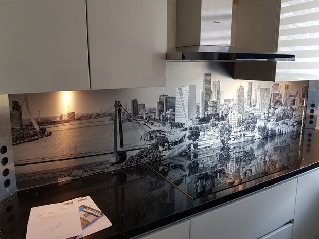 Premium Butler uitvoering Visuall R21 Skyline Rotterdam zwart-wit 