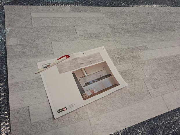 Premium-mat uitvoering Visuall P566 Gray tiles